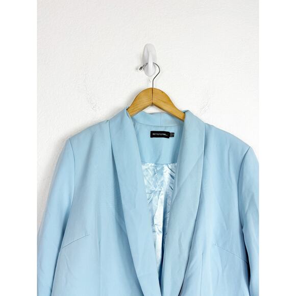 PrettyLittleThing Double Breasted Asymmetric Blazer Dress Size 10 Baby Blue - Picture 4 of 14
